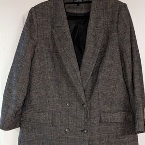 Reitmans Charcoal Checkered Blazer